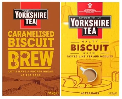 Image of Yorkshire Tea Variety Pack x40 Tea Bags, Flavours Inc. Malty Biscuit Brew and Caramelised Biscuit Brew (Pack of 2, Total 80 Tea Bags)