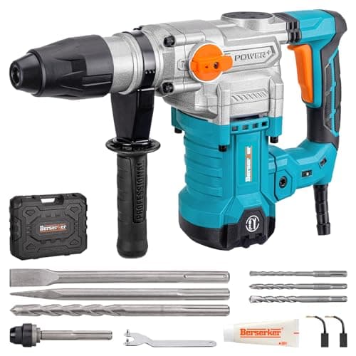 Image of Berserker 1-9/16" SDS-Max Heavy Duty Rotary Hammer Drill with Vibration Control,Safety Clutch,13 Amp 3 Functions Demolition Rotomartillo for Concrete-Including 1 Drill Bits,Point Chisel,Carrying Case