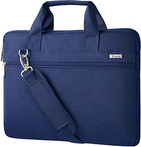 Image of Voova Laptop Bag Carry Case 13 13.3 14 Inch with Shoulder Strap,Computer Sleeve Compatible with MacBook Air M1 2020,MacBook Pro 13/14 2021,13.5" Surface Laptop 3/4,Dell Acer HP Notebook,Blue