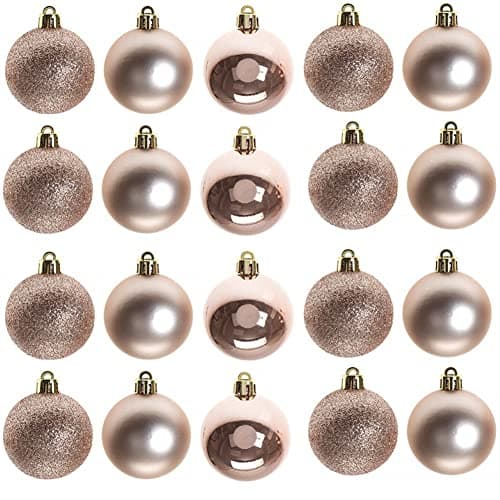 Image of 60mm/6Pcs Christmas Baubles Shatterproof Rose Gold, Christmas Tree Decorations Ball Ornaments Balls Xmas Hanging Decorations Holiday Decor - Shiny,Matte,Glitter