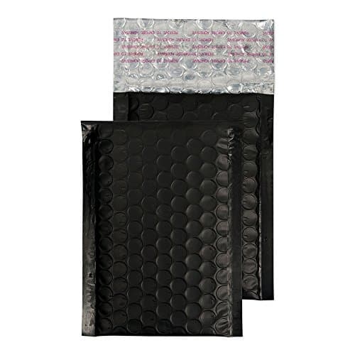 Image of Blake Purely Packaging 90 x 145 mm Matt Metallic Padded Bubble Envelopes Peel and Seal (MTB90) Jet Black - Pack of 100