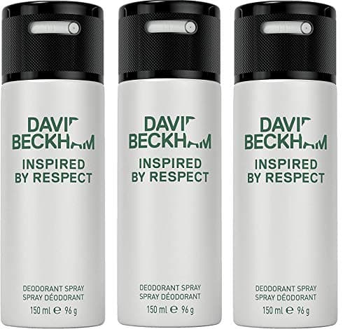 Image of David Beckham Inspired By Respect Deodorant Anti-Perspirant Body Spray for Men, 150 ml 3 Pack