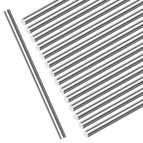 Image of Mardatt 15Pcs Stainless Steel Round Rod Set, 3mm x 400mm Hard Steel Straight Spring Wire Straight Music Wire for DIY Crafts Model Car Industry Metal Working