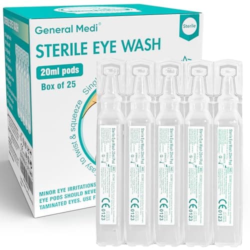 Image of General Medi Eye Wash - Sterile Saline Solution 20ml/0.9% (Pack of 25)