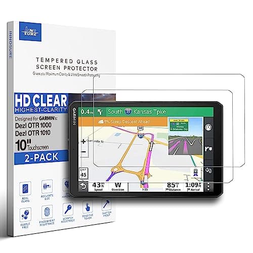 Image of INNOSURE [2-Pack] Tempered Glass Screen Protector for Garmin Dezl LGV1000, LGV1010, LGV1020 10 Inch Touch Screen Anti-Fingerprint (HD Clear)