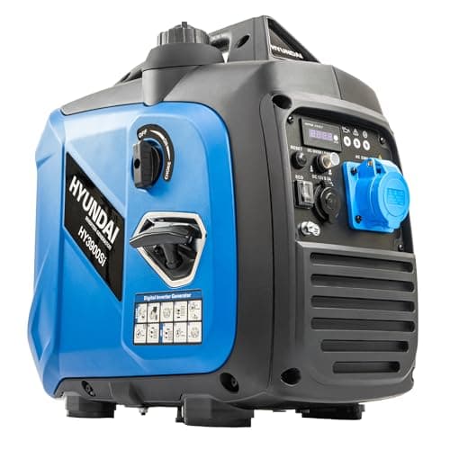 Image of Hyundai 3.3kW / 3300W Petrol Inverter Generator, 3.0kW Continuous, Recoil Start, Pure Sine Wave, 16A Industrial Socket Low Noise Power for Caravans & Motorhomes