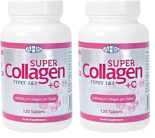 Image of AHS Super Collagen + Vitamin C Tablets 120 Tablets - 6000mg Collagen per Serving - 1 Month Supply (Pack of 2)