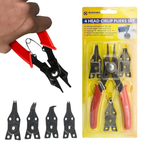 Image of 4-in-1 Snap Ring Internal & External Cirlip Plier Set - Interchangeable Heads, Multi Purpose DIY Hand Tool | Ideal for Home & Workshop Use New