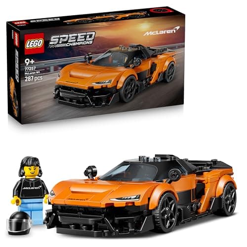 Image of LEGO Speed Champions McLaren W1 Supercar Toy - Car Model Kit w/a Collectible Driver Minifigure - Birthday Gift Idea for 9+ Year Old Boys & Motorsport Fans - 77257