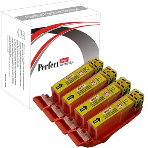Image of 4 Yellow PerfectPrint Compatible Ink Cartridge Replace CLI-526 for Canon Pixma iP4850 iP4950 iX6550 MG5150 MG5250 MG5300 MG5320 MG5350 MG6150 MG6250 MG8150 MG8170 MG8220 MG8250 MX715 MX885 MX895 Printers