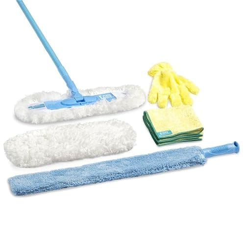 Image of E-Cloth Duster & Cleaning Bundle - Microfiber Cloth Set - Includes Flexi-Edge Floor Dusting Mop, High Performance Dusting Cloth & Glove, Cleaning Wand, and Replacement Mop Head