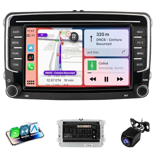 Image of Haudio 2 Din Car Stereo with Wireless Apple CarPlay & Android Auto, 7 Inch Car Screen with Canbus, Bluetooth, Mirror Link,WiFi, FM/AM/RDS/SWC Car Radio for VW Golf 6, Passat, Polo, Tiguan, Jetta&Skoda