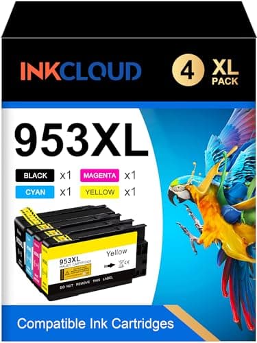 Image of INKCLOUD 953XL 953 XL Replacement for HP 953XL Ink Cartridges Multipack with Chip Compatible with HP Officejet Pro 7720 7740 7730 8710 8715 8210 8720 8725 8730 Printer (Black/C/M/Y)