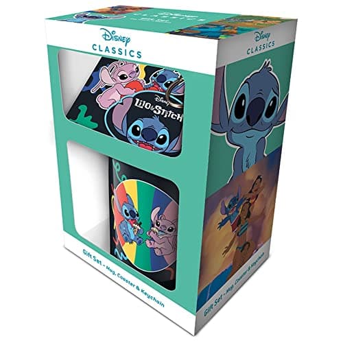 Image of Disney Lilo and Stitch Mug Gift Set (You're My Fave Design) 11oz Ceramic Coffee Mug, Coaster & Keyring in Presentation Gift Box, Lilo and Stitch Disney Gifts for Girls and Boys - Official Merchandise