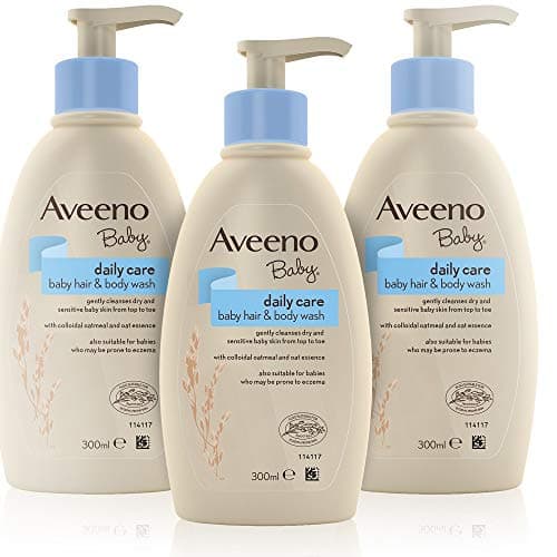 Image of Aveeno Baby Daily Care Hair Shampoo & Body Wash, Gently Cleanses Babies' Skin, Baby Essentials, Packaging May Vary, 300 ml, Pack of 3