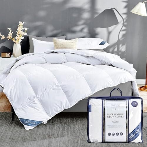 Image of Lions Duck Feather Down Duvet Quilt - 13.5 Tog Duvet Double Size, Anti Allergy and Down Proof, Hotel Quality Soft Warm Cosy Quilt, Ideal for Summer Winter, Machine Washable, 200x200cm