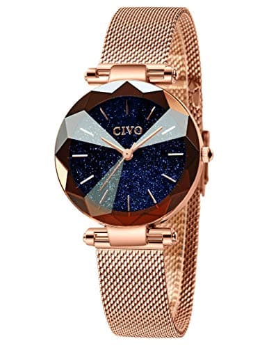 Image of CIVO Women Watches Stainless Steel Mesh Strap Waterproof Watches for Woman Girls Teenager Fashion Elegant Business Dress Analogue Quartz Wrist Watch Ladies