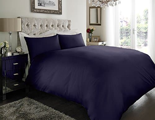 Image of Sapphire Collection 100% Egyptian Cotton 200 Thread Count Duvet Cover With Pillow Case Bedding Set (Navy, Super King)