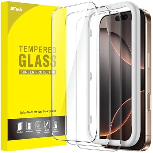 Image of JETech Screen Protector for iPhone 16 Pro Max 6.9-Inch, Tempered Glass Film with Easy Installation Tool, Case-Friendly, HD Clear, 3-Pack