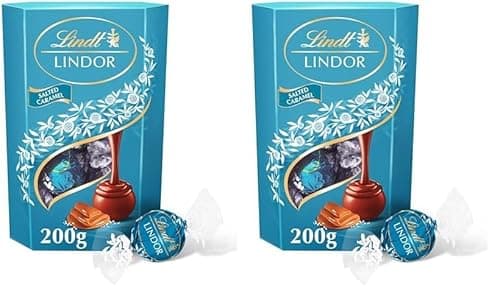Image of Lindt Lindor Chocolate Truffles Box, Salted Caramel, 200g (Pack of 2)