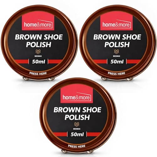 Image of SOL 3pk Brown Shoe Polish 150ml - Beeswax & Carnauba Wax Cream for Protection, Colour Care Shine & Surface Conditioning, Suitable for Boots, Bags, Formal Casual & Daily Wear Leather Footwear (3x50ml)