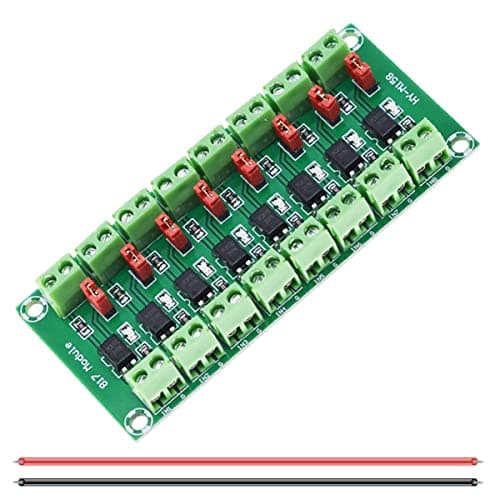 Image of DAOKAI PC817 8 Channel Optocoupler Isolation Module 3.6-30V Voltage Converter Driver Photoelectric Isolated Board for Control Relay with 24AWG Wire