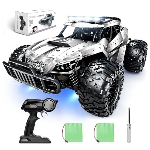 Image of Tecnock Remote Control Cars for Kids Adults, 1:16 Scale 25km/h All Terrain Monster Truck, 2.4GHz Off-Road RC Car with Headlights & Chassis Lights, 2 Batteries for 60min Play, Toys Gifts for Boys Girls