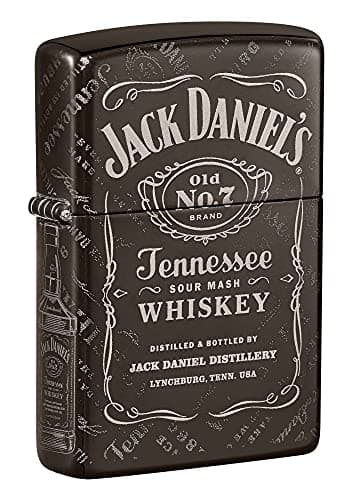 Image of Zippo Windproof Lighter, Jack Daniel's Design – Black Ice, Photo Image 360° – Refillable, Reusable, Windproof Design – Comes in Gift Box – Made in USA