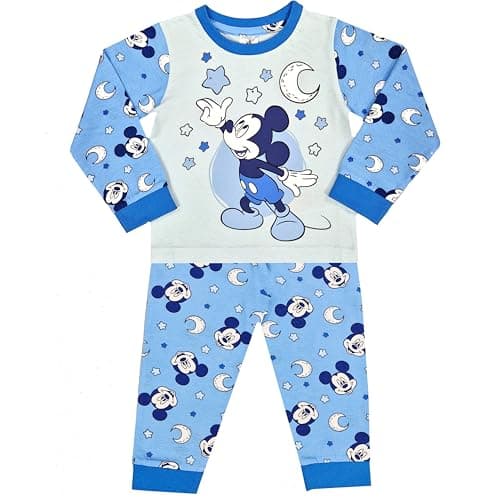 Image of Disney Mickey Mouse Baby Boy Pyjamas PJs (Mickey Mouse Blue, 12-18 Months)