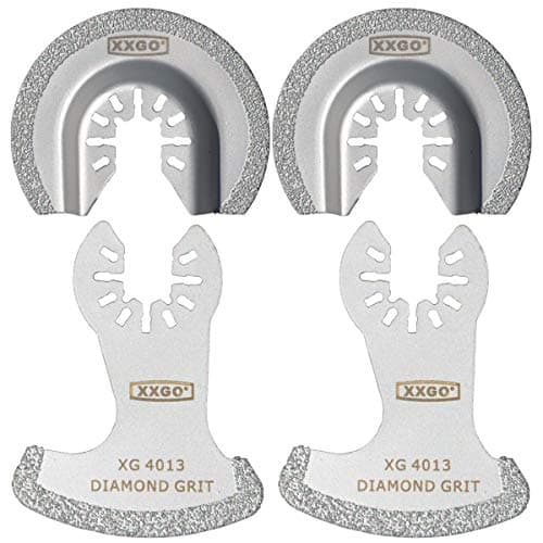 Image of XXGO 4 Pcs Oscillating Multi Tool Diamond Segment Swing Semi Circle Grit Grout Saw Blades XG4002D