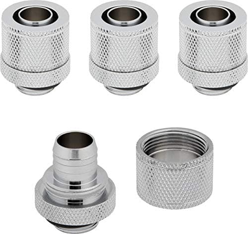 Image of Corsair Hydro X XF Chrome Brass 10/13mm G1/4" Softline Compression Fittings - Four Pa