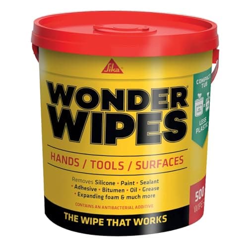 Image of SIKA - Wonder Wipes Multi-Use Cleaning Wipes for the Building Trade - Specially Formulated to Clean Hands, Tools and Surfaces - 500 Wipes