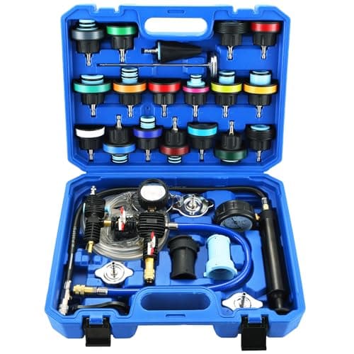 Image of DASBET 28PCS Pressure Leakage Tester Vacuum Cooling System Purge Coolant Refill Tool Kit, Universal Automotive Water Tank Leak Test Detector Compatible for Many Vehicles