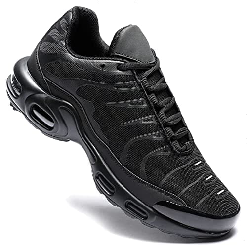 Image of Mens Trainers Running Fashion Shoes Air Cushion Casual Sneakers Walking Tennis Gym Athletic Sports Black