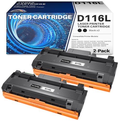 Image of MLT-D116L D116S Compatible Toner Cartridges Replacement for Samsung SL-M2625d M2626D M2675F M2675FN M2676N M2676FH M2825ND M2825DW M2825FD M2826ND M2835DW M2875FW M2875FD M2875nd M2885fw (2 Black)