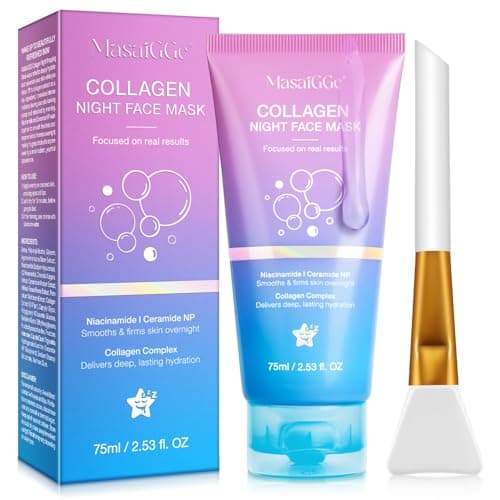 Image of Collagen Night Wrapping Mask,Collagene Mask,Collagen Overnight Wrapping Peel Off Facial Mask,Deep Hydration,Fade Wrinkle & Improves Skin Elasticity,Reduces Sagging & Dullness for Glowing Skin
