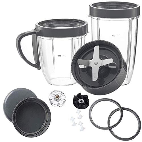 Image of Accessories for Compatible with Nutribullet Blade wilth lids,Gears Set, Cup with Gasket Set Replacement Parts for Compatible with NutriBullet 900W/600W Series