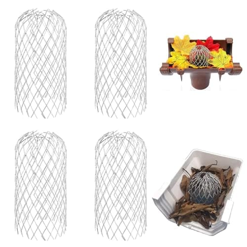 Image of Jenrisben 4pcs Metal Gutter Guard Mesh Expandable Downpipe Leaf Guard Filter Aluminum Drain Pipe Cover Guttering Leaf Guard Gutter Traps Gutter Strainer for Moss Leaves Muck Mud