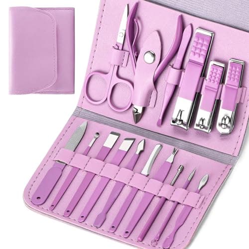 Image of Manicure Set Start Makers Manicure Pedicure Kit Nail Clippers 16 in 1 Professional Stainless Steel Cuticle trimmer Grooming Kit for Men Women with Storage Travel Case