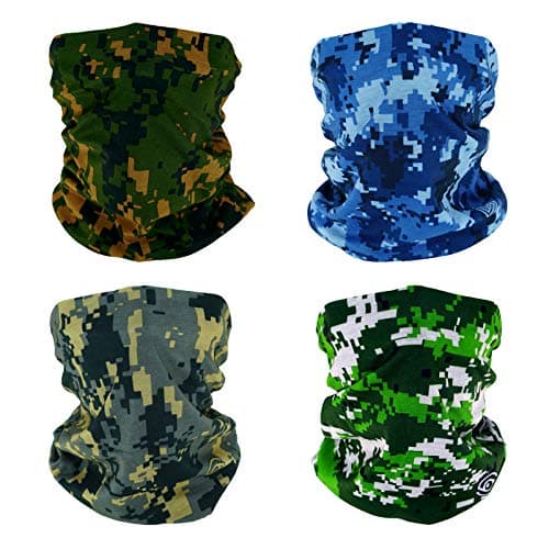 Image of SMEHCF 4 Novelty Seamless Bandana Balaclava Face Cover Mask Shield Neck Gaiter Reusable Breathable Dustproof Windproof Unisex Marsh Forest Ocean Digital Camo Camouflage