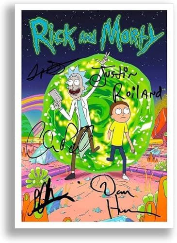Image of Rick & Morty Cast Signed Autograph A4 Poster Photo Print Photograph Picture TV Show Series Season Framed DVD Boxset Gift (A4 POSTER ONLY)