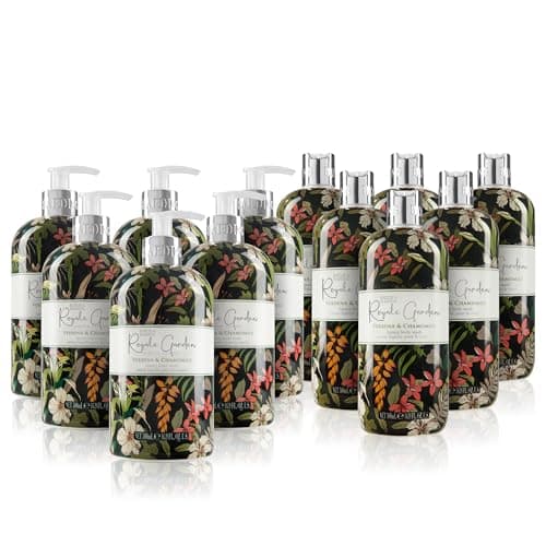 Image of Baylis & Harding Royale Garden Verbena & Chamomile Bundle: 6 x 500 ml Hand Wash & 6 x 500 ml Body Wash (12 Bottles) - Vegan Friendly