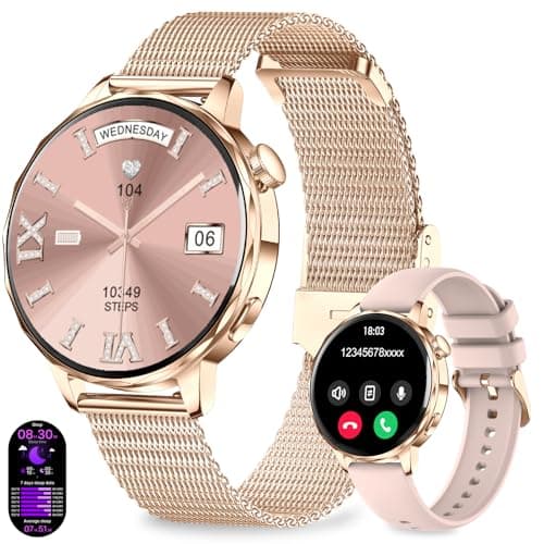 Image of Efolen Smart Watches for Women, 1.27" Ladies Smartwatch with Bluetooth Call Heart Rate SpO2 Sleep Monitor,110+ Sports Modes, Step Counter, IP68 Waterproof Fitness Tracker for Android iOS, 2 Bands
