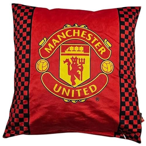 Image of Manchester United FC Crest Cushion Bed Pillow for Kids Boys Bedroom 40x40cm (MU8006)