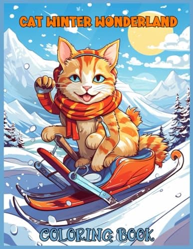Image of Cat Winter Wonderland Christmas Coloring Book: Cat Adventures Coloring Pages For Relaxing, Calming, Stress Relieving