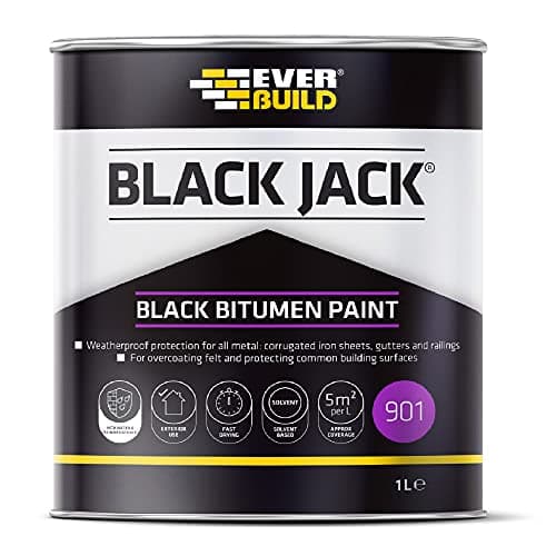 Image of Everbuild Black Jack 901 Bitumen Paint – Solvent Based – Black – 1 Litre