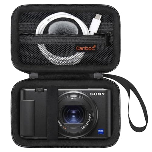 Image of Canboc Carrying Case for Sony ZV-1/ ZV-1F/ ZV-1 II Digital Camera for Content Creators, Sony ZV1 Vlogging Camera Bag, Zipper Mesh Pocket fits USB Cable, Batteries, Black
