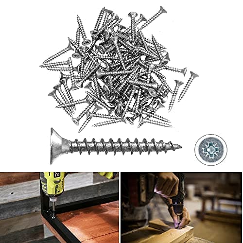 Image of TERF® Multi Purpose Screws 4.5 X 40mm Pozi Flat Double Countersunk Zinc Screws For PVCu Wooden Timber Chipboard MDF and other similar types Screw Size 4.5 X 40mm - Pack of 100