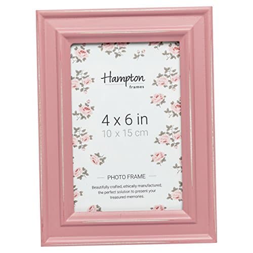 Image of Hampton Frames PALOMA Distressed Shabby Chic Picture Photo Frame Pink 4x6 (10x15cm) PAL301946P