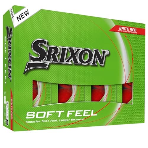 Image of Srixon SOFT FEEL BRITE - High visibility and ultra-soft feel golf balls | Long distance and stable trajectory | Controlled spin and quick tracking | Orange/Red/Green